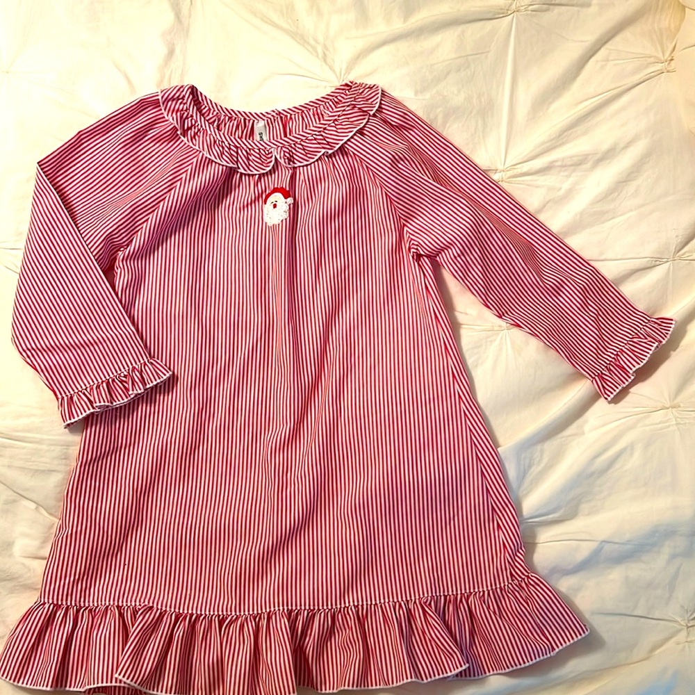 NWOT, never worn, 4T, Sweet Dreams, Santa embroidered Night gown,